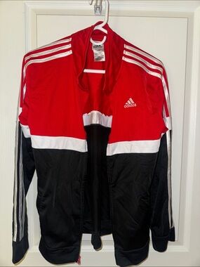 adidas Red, White & Black Colorblock Track Jacket